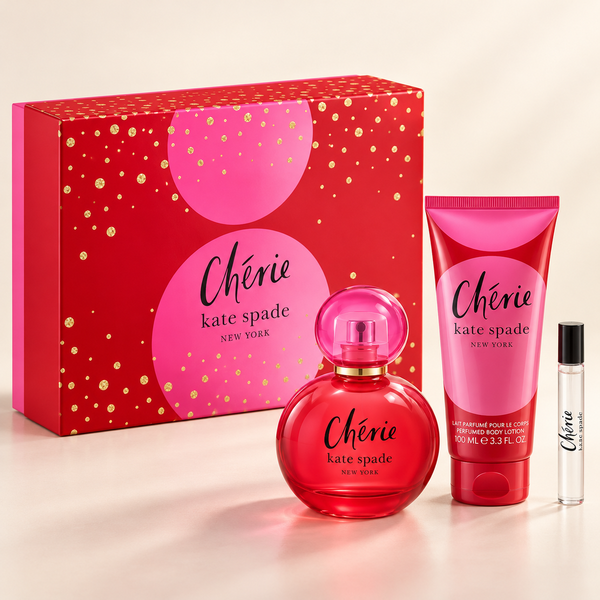 Cherie 3-Piece Gift Set for Women by Kate Spade — generated studio image of set contents