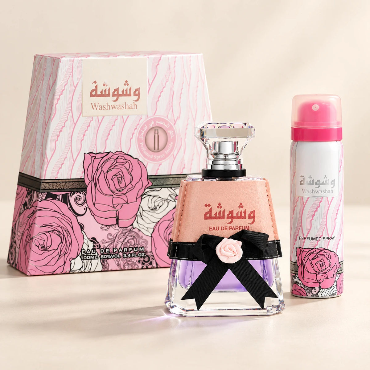 Washwasha Gift Set for Women by Lattafa — generated studio image of set contents
