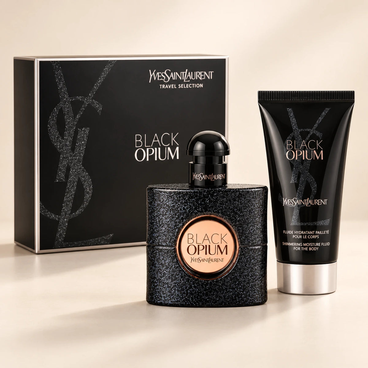 Black Opium 2-Piece Set for Women by Yves Saint Laurent — generated studio image of set contents