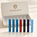7-Piece Perfume Vial Spray Set for Men by Versace — generated studio image of set contents