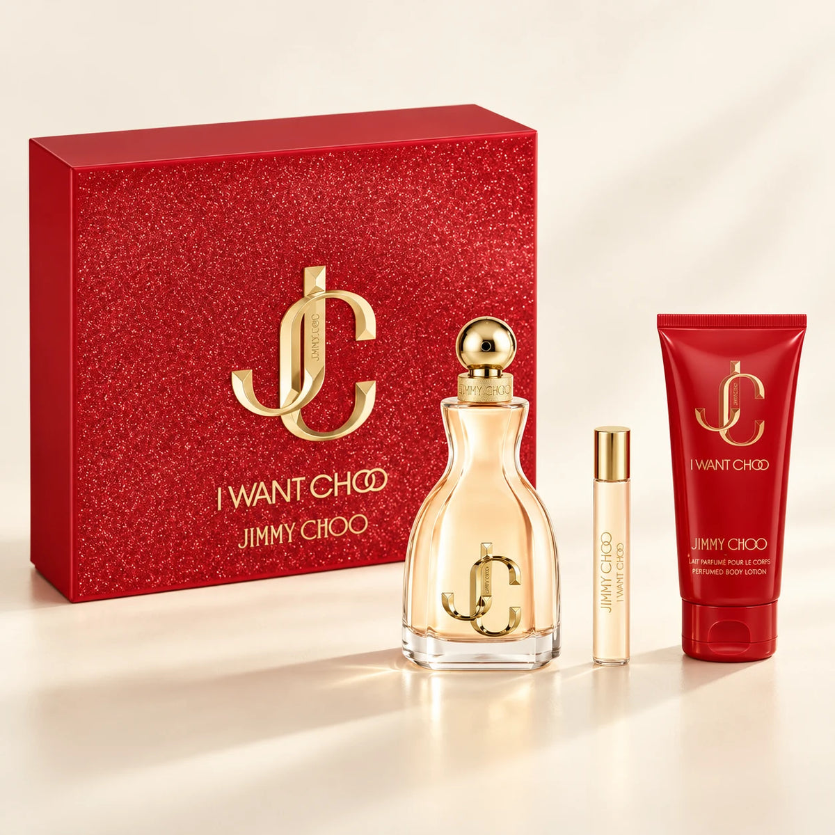 I Want Choo 3-Piece Gift Set for Women by Jimmy Choo — generated studio image of set contents