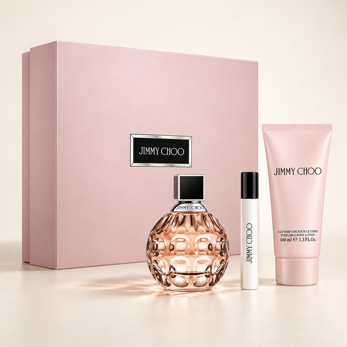 3-Piece Gift Set for Women by Jimmy Choo — generated studio image of set contents