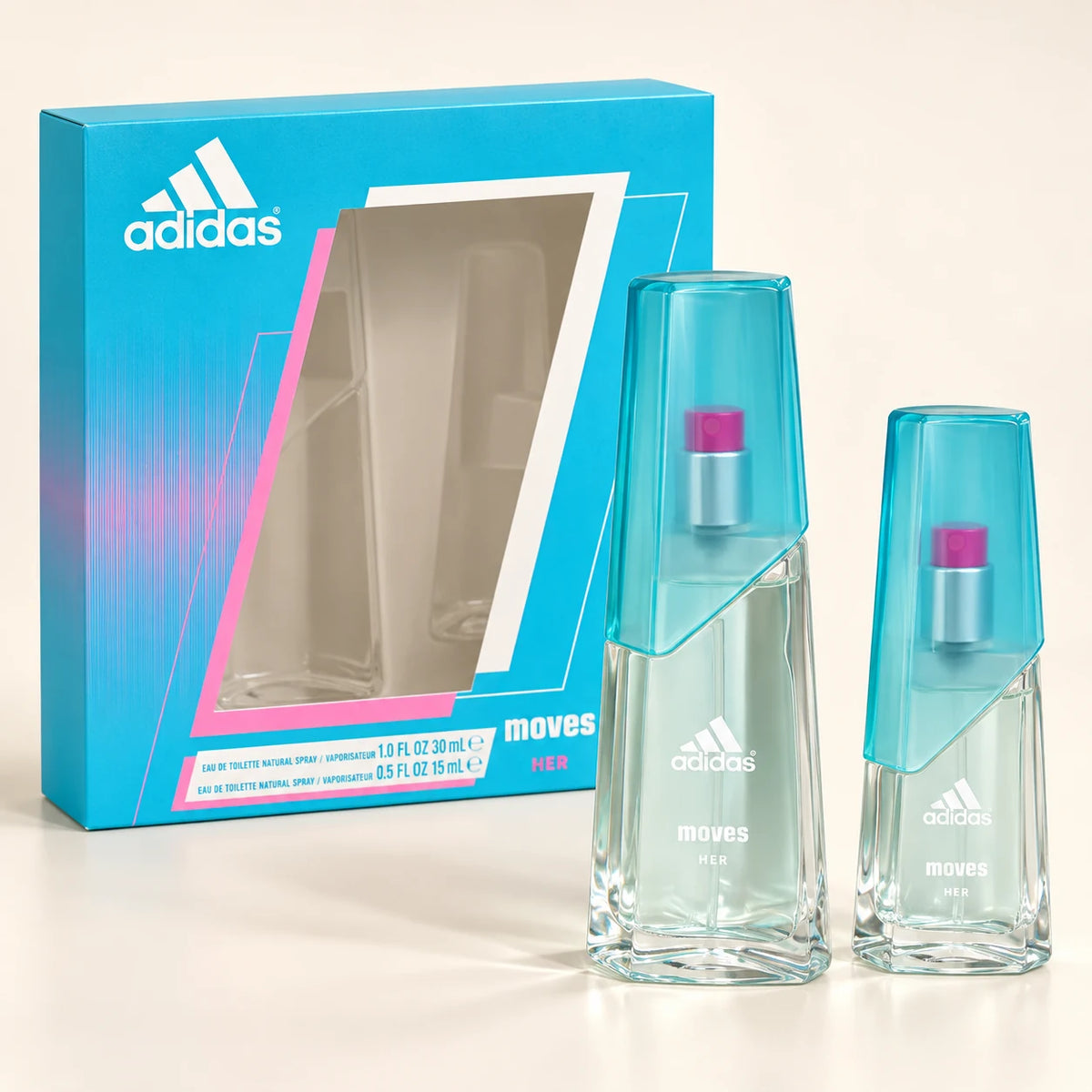 Moves for Her 2-Piece Set for Women by Adidas — generated studio image of set contents