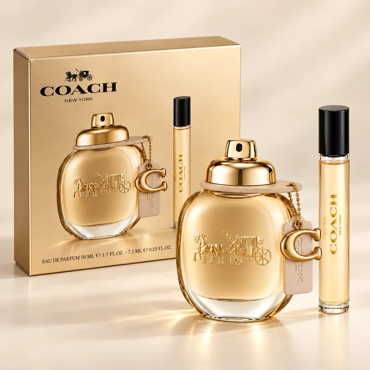 Gold 2-Piece Set for Women by Coach — generated studio image of set contents