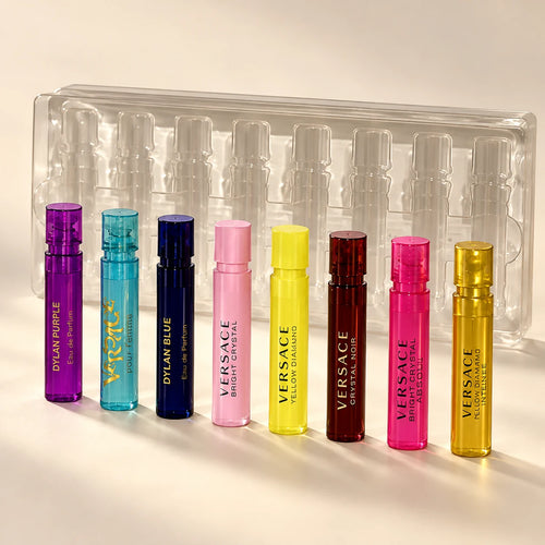 8-Piece Perfume Vial Set for Women by Versace — generated studio image of set contents