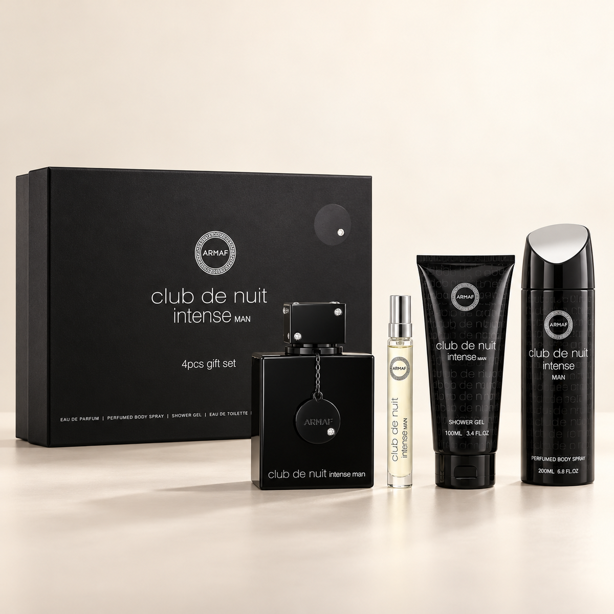Club De Nuit Intense 4-Piece Set for Men by Armaf — generated studio image of set contents
