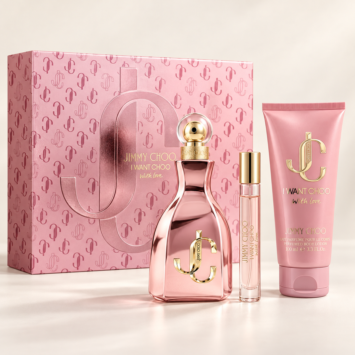 I Want Choo with Love 3-Piece Set for Women by Jimmy Choo — generated studio image of set contents